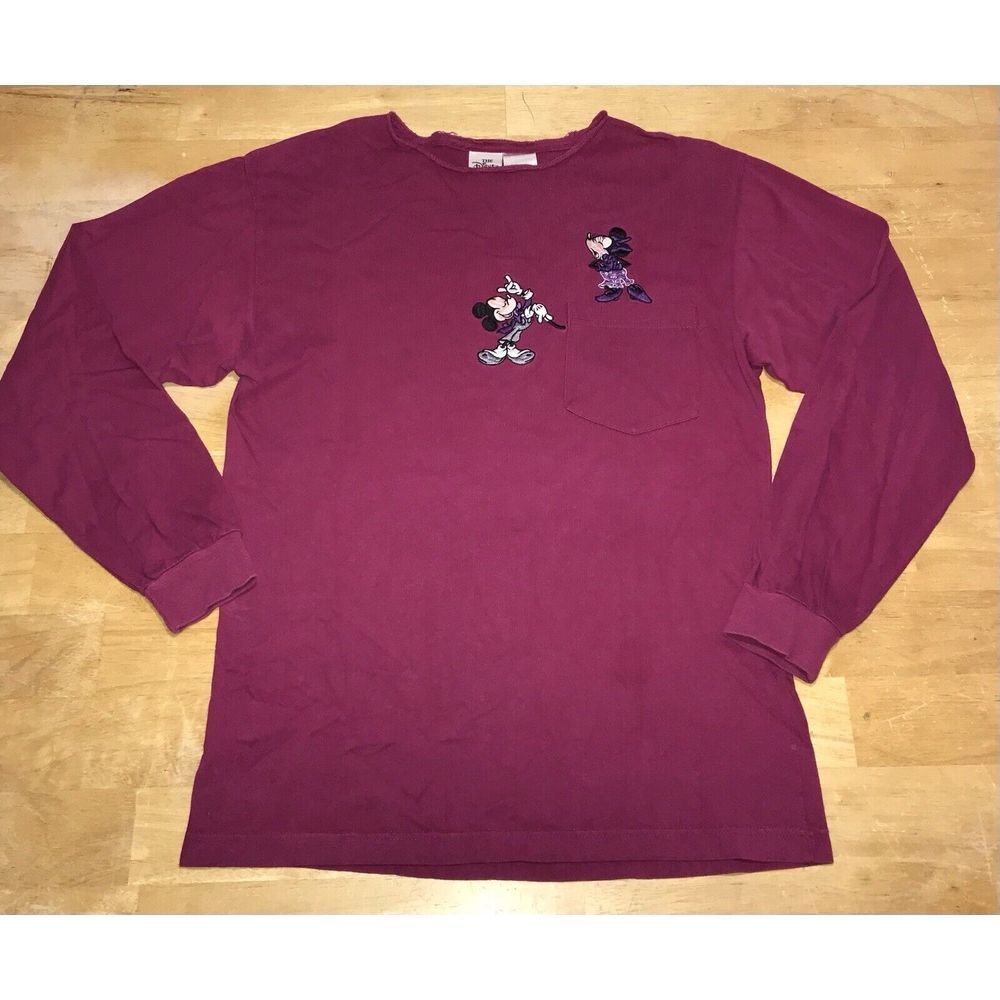 Vintage Disney Mickey Minnie Mouse Embroidered Pocket T Shirt Women's Medium